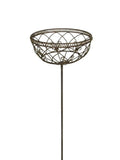 Korb am Stab Pflanzkorb Metall Ø30cm H116cm braun rostfarbend Pflanzschale Shabby Gartendeko Pflanztopf Rankstab