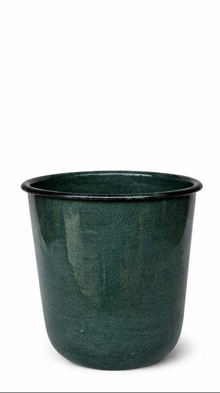 Kübel Metall Pflanzgefäß dunkelgrün Pflanztopf Ø26+28+32cm Blumenkübel Pflanzschale Blumentopf Garten 3Größen wählbar