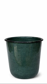 Lade das Bild in den Galerie-Viewer, Kübel Metall Pflanzgefäß dunkelgrün Pflanztopf Ø26+28+32cm Blumenkübel Pflanzschale Blumentopf Garten 3Größen wählbar
