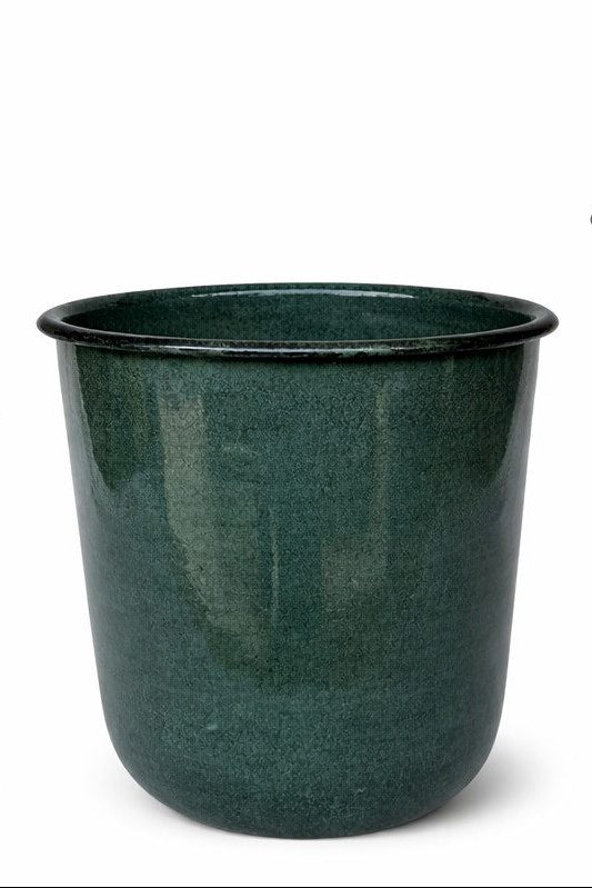 Kübel Metall Pflanzgefäß dunkelgrün Pflanztopf Ø26+28+32cm Blumenkübel Pflanzschale Blumentopf Garten 3Größen wählbar