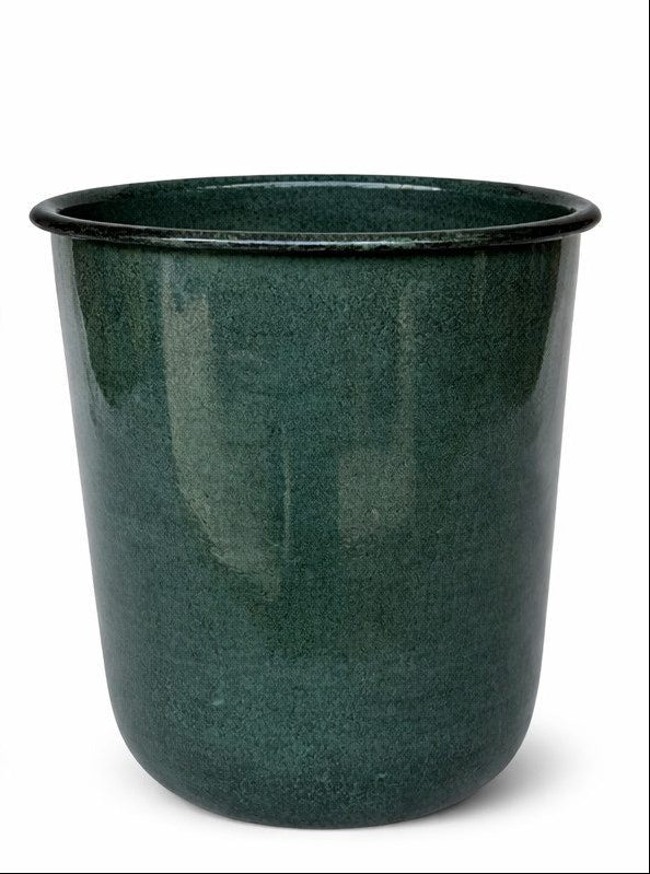 Kübel Metall Pflanzgefäß dunkelgrün Pflanztopf Ø26+28+32cm Blumenkübel Pflanzschale Blumentopf Garten 3Größen wählbar