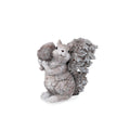 Poly-Eichhörnchen 12,5 x 10,5 cm in Grau/Beige/Silber – Dekorative Herbstdeko für den Wohnbereich