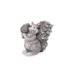 Poly-Eichhörnchen 12,5 x 10,5 cm in Grau/Beige/Silber – Dekorative Herbstdeko für den Wohnbereich