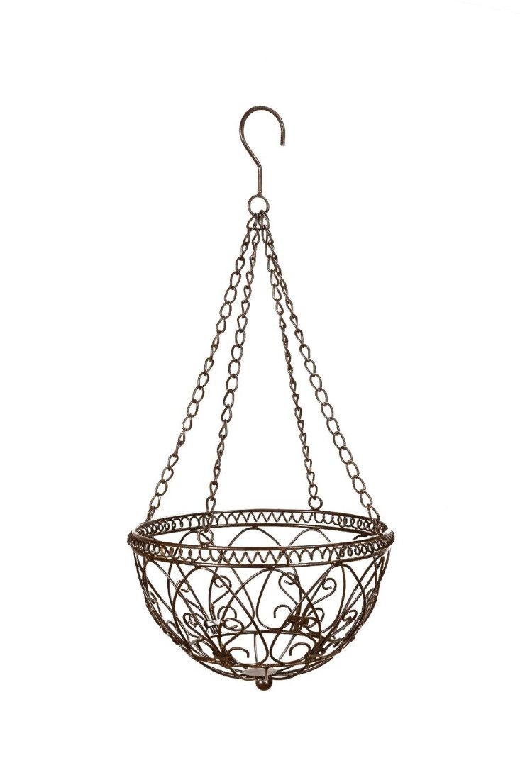 Hängeampel mit Kette Hängekorb Metallampel Blumenampel – Pflanzkorb zum Aufhängen Ø25cm H56cm für Garten Balkon und Terrasse
