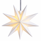 LED Midi Fensterstern 9 Zacken Ø 15 cm in Weiß – Batteriebetriebener Weihnachtsstern für Innen & Außen mit 6-Stunden-Timer