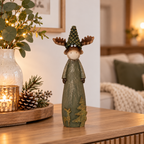 Rentier 29 cm in Braun & Kupfer – Elegante Weihnachtsdeko aus Polyresin – Dekofigur für Tisch, Kommode & festliche Winterdekoration
