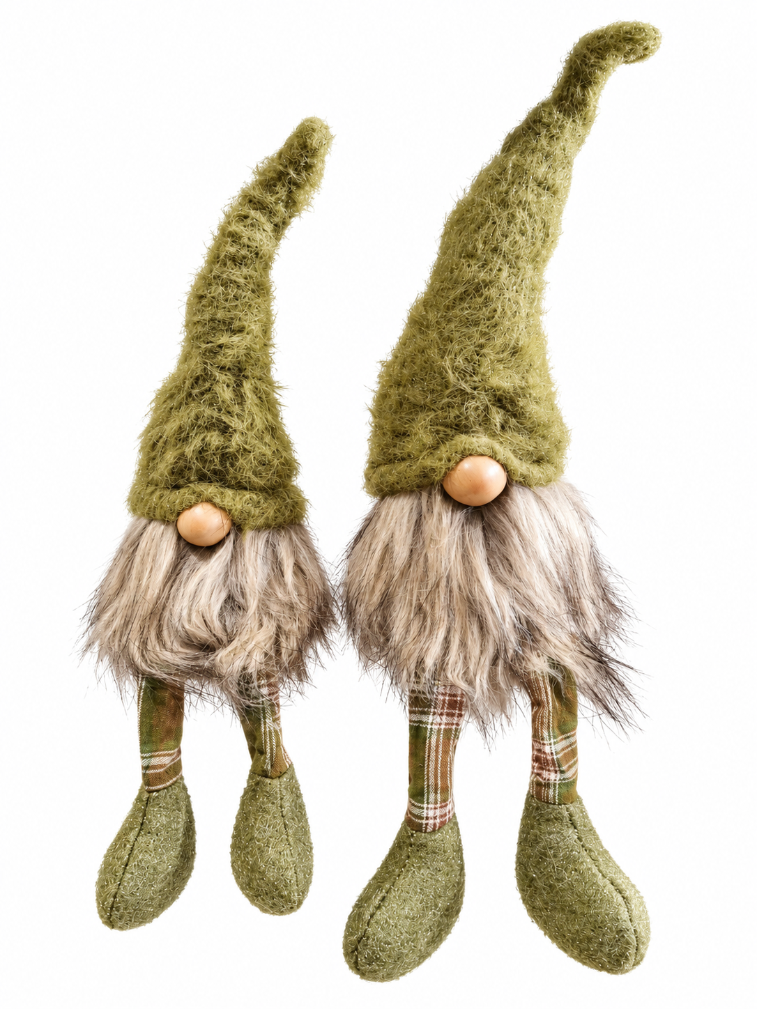 Gnom Lilian grün aus Filz – Wichtel Figur & Skulptur für Herbstdeko, H37 & 50 cm 2Größen wählbar