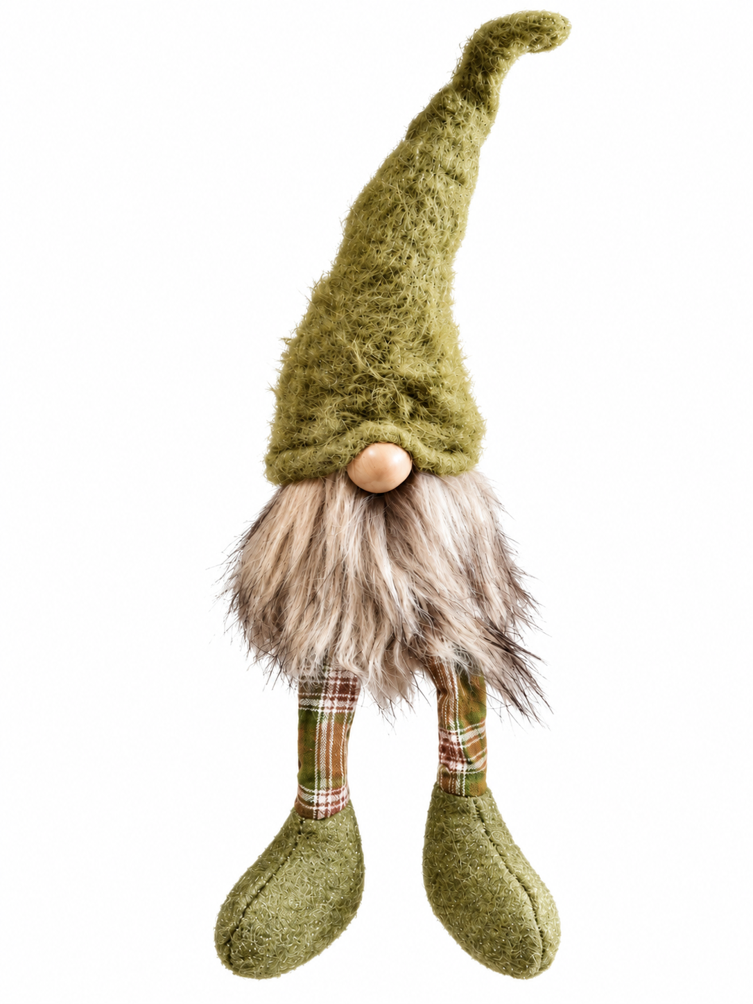 Gnom Lilian grün aus Filz – Wichtel Figur & Skulptur für Herbstdeko, H37 & 50 cm 2Größen wählbar