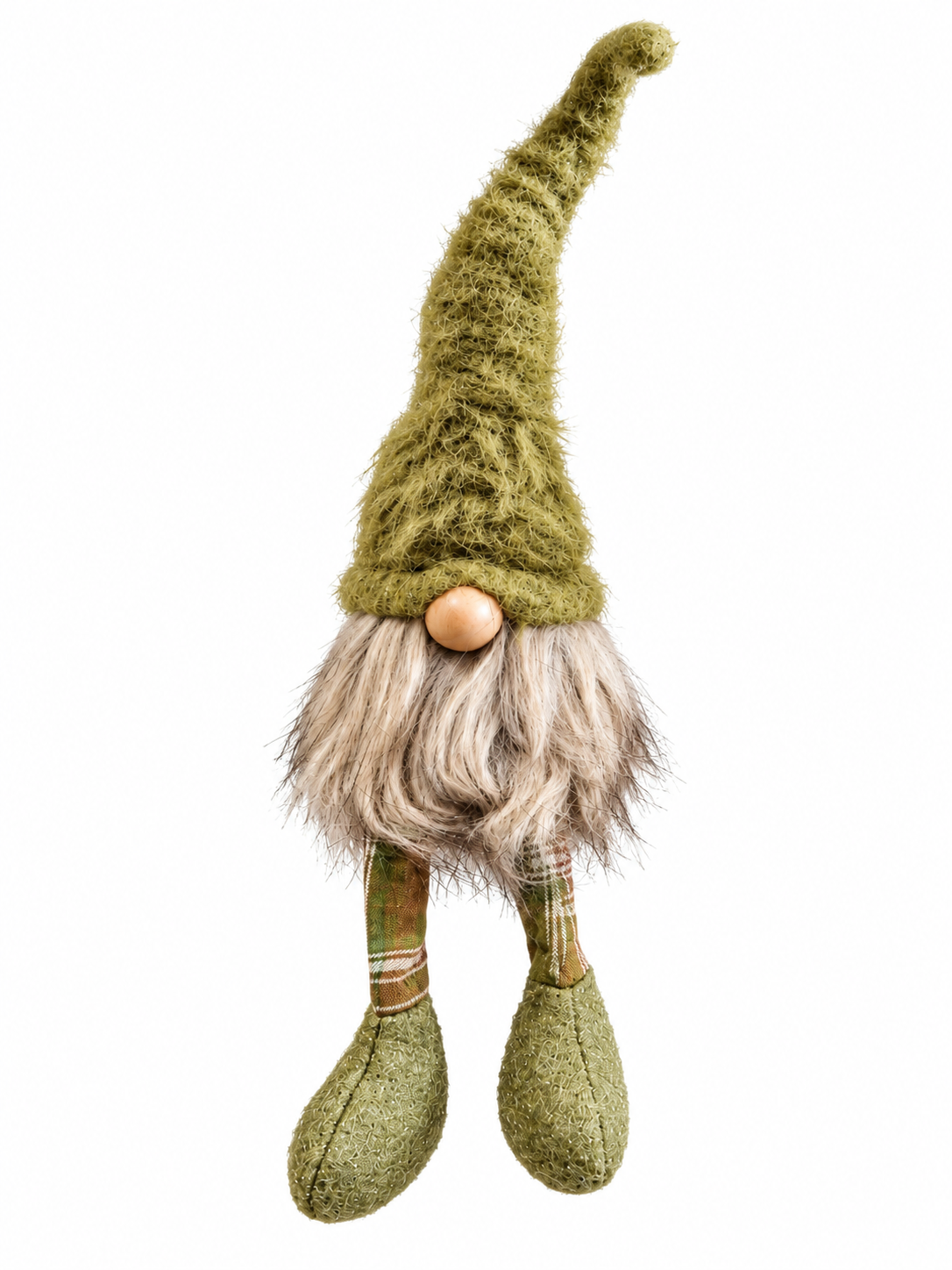 Gnom Lilian grün aus Filz – Wichtel Figur & Skulptur für Herbstdeko, H37 & 50 cm 2Größen wählbar