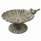Vogelbad Vogeltränke Gartendeko Schale auf Fuß Ø17,5x15cm H8cm natur Shappy Futterstelle Garten Wasserstelle