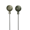 Gartenstecker Glaskugel grün Ø12cm +15cm Dekorative Kugel aus besprühtem Glas mit Metallstab 115cm Stecker 2-farbig sortiert für Garten, Beet & Pflanzkübel 2Größen wählbar
