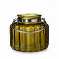 Glas-Windlicht mit Henkel Grün 20 × 18 cm – Windlicht & Tischdeko