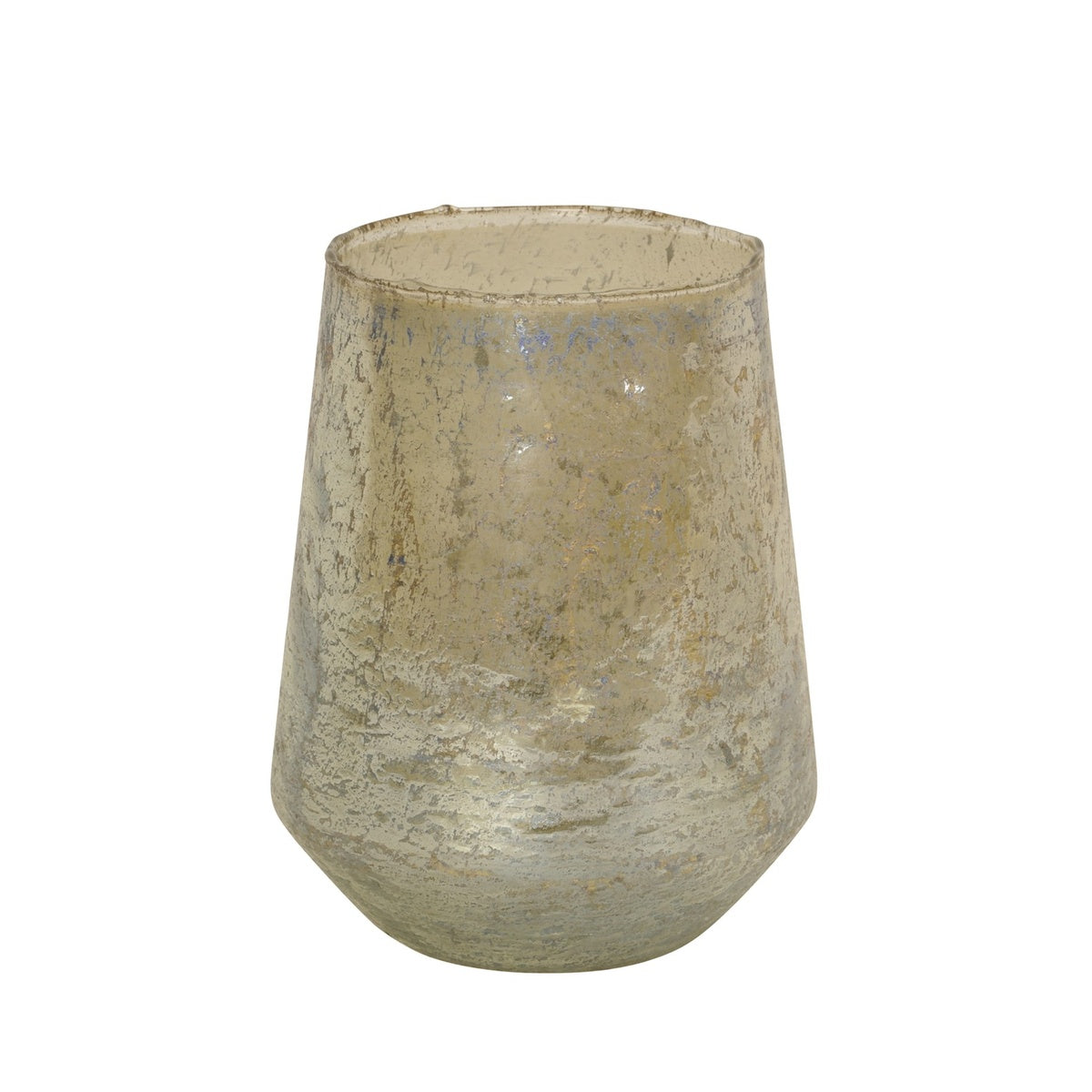 Windlicht Teelichthalter Glas grün/silber matt 2Größen wählbar