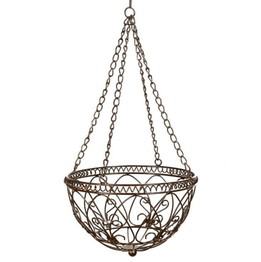 Hängeampel mit Kette Hängekorb Metallampel Blumenampel – Pflanzkorb zum Aufhängen Ø25cm H56cm für Garten Balkon und Terrasse