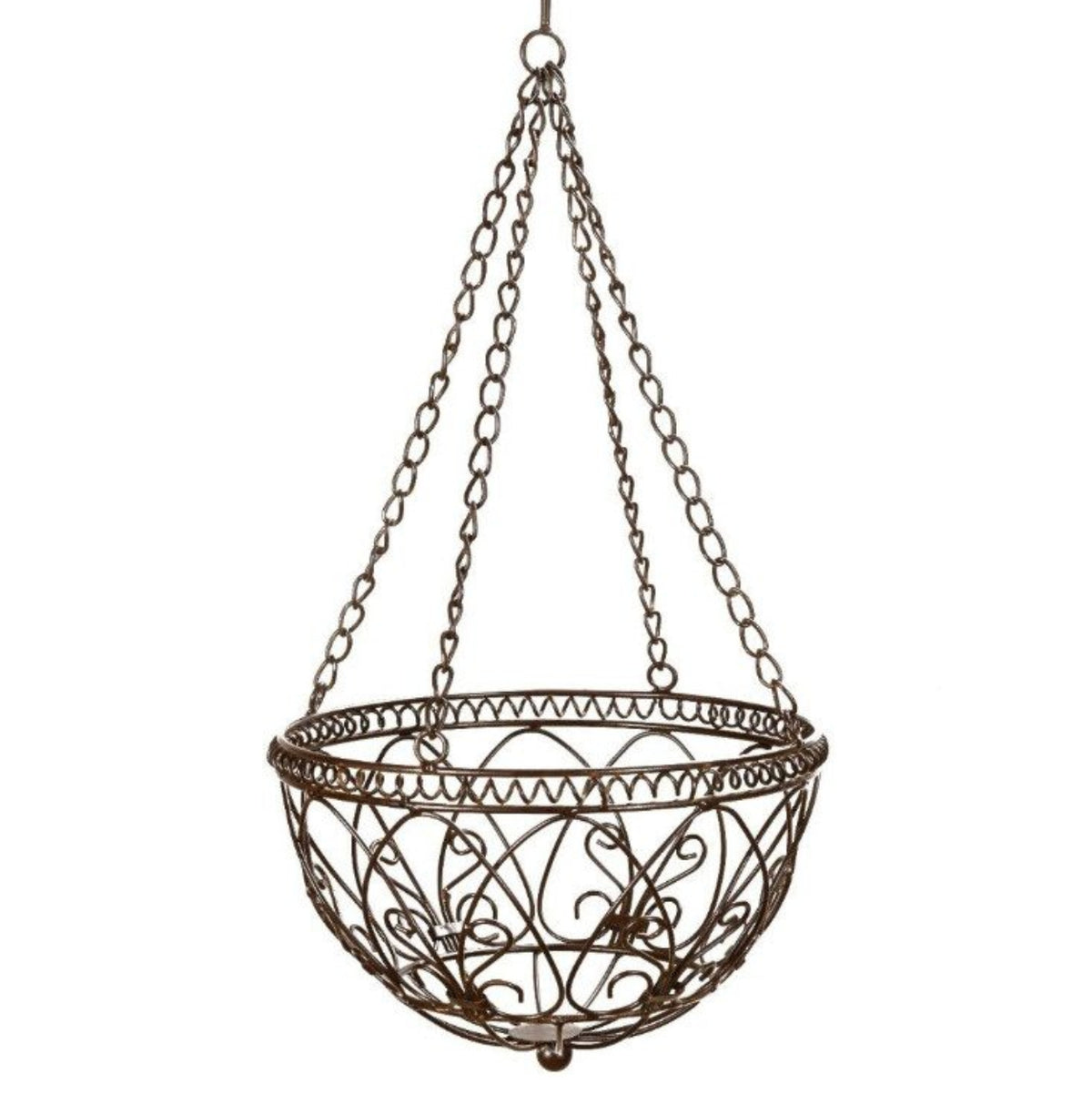 Hängeampel mit Kette Hängekorb Metallampel Blumenampel – Pflanzkorb zum Aufhängen Ø25cm H56cm für Garten Balkon und Terrasse