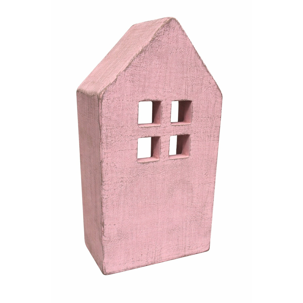 Lichterhaus Zement Rosa Höhe 19,5cm + 22,5 cm Deko Haus für Licht Teelichthaus für Wohnbereich 2Größen wählbar