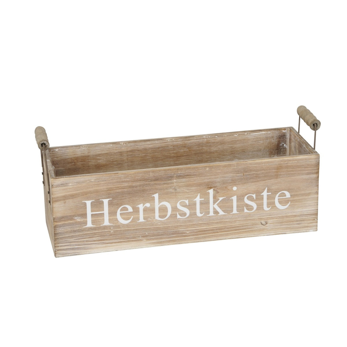 Pflanzkasten Holz "Herbstkiste" natur gewischt 2Größen wählbar