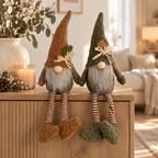 Gnom Fily 2-fach sortiert – 50 cm – Kantenhocker Wichtel aus Polyester – Herbst, Weihnachtsdeko & Winterdeko