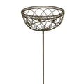 Korb am Stab Pflanzkorb Metall Ø30cm H116cm braun rostfarbend Pflanzschale Shabby Gartendeko Pflanztopf Rankstab