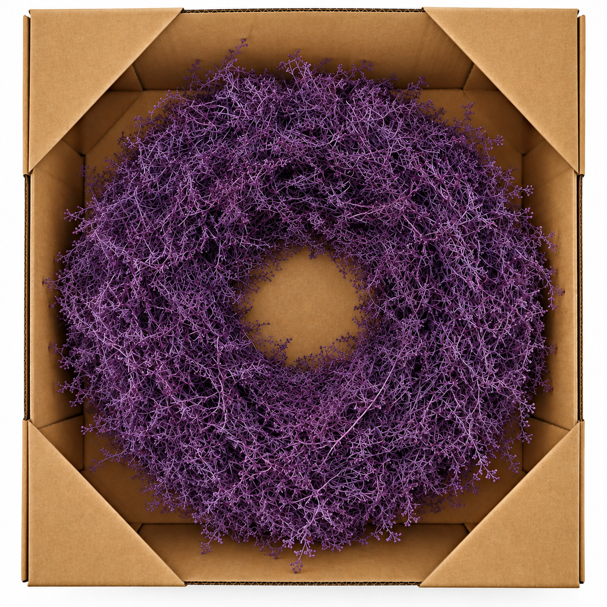 Iron Busch Kranz 35 cm in Aubergine – Dekorativer Herbstkranz aus Naturmaterial – Türkranz, Wandkranz & Tischdeko – Herbstliche Dekoration