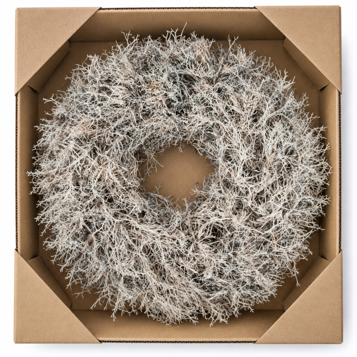 Iron Busch Kranz 35 cm in Weiss – Dekorativer Herbstkranz aus Naturmaterial – Türkranz, Wandkranz & Tischdeko – Herbstliche Dekoration