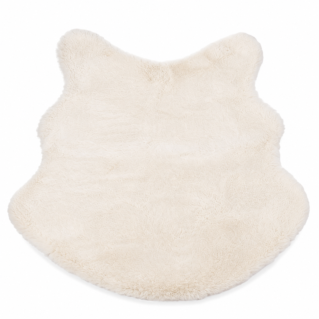 Fellteppich Kunstfell Creme 60 x 90 cm – Flauschiger Teppich für Wohnbereich & Schlafzimmer