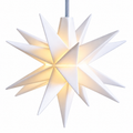 LED Mini-Stern 18 Zacken Ø 12 cm in Weiß – Batteriebetriebener Weihnachtsstern für Innen & Außen mit 6-Stunden-Timer