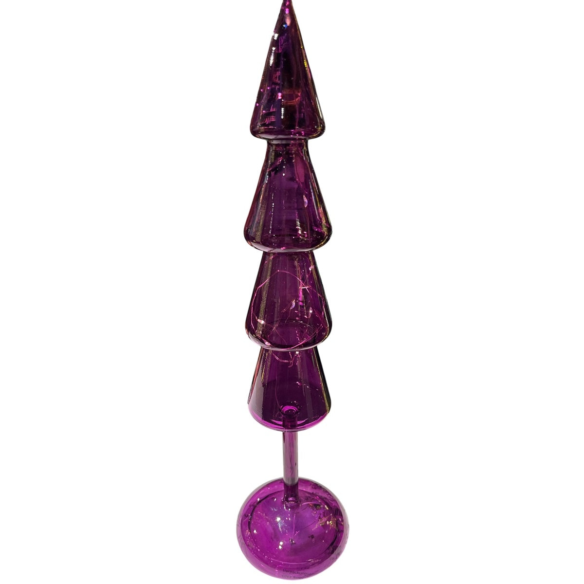 LED Tanne Glas H40cm violett 10LED Lichter mit Timerfunktion Tannenbaum Weihnachten Tischdeko