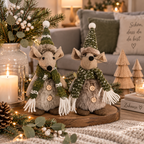 Maus Fily 2-fach sortiert – 7 x 7,5 x H 21 cm – Sitzende Deko-Maus aus Polyester – Weihnachtsdeko & Winterdeko