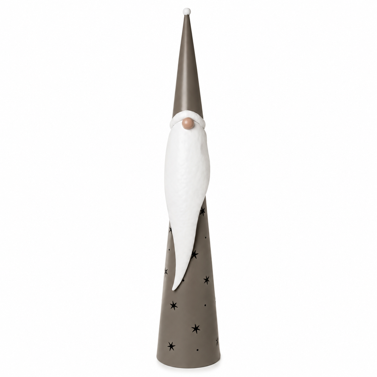 Metall Santa Weihnachtsdeko 117 cm in Grau – Große Dekofigur aus Metall – Weihnachtsmann für Innenbereich, Eingangsbereich & festliche Dekoration