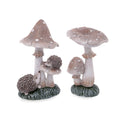 Pilz 2er-Sortiment 10 x 9,5 cm in Creme/Grau/Grün – Dekorativer Herbstpilz aus Polyresin