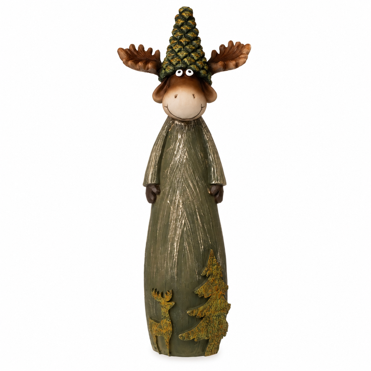 Rentier 29 cm in Braun & Kupfer – Elegante Weihnachtsdeko aus Polyresin – Dekofigur für Tisch, Kommode & festliche Winterdekoration