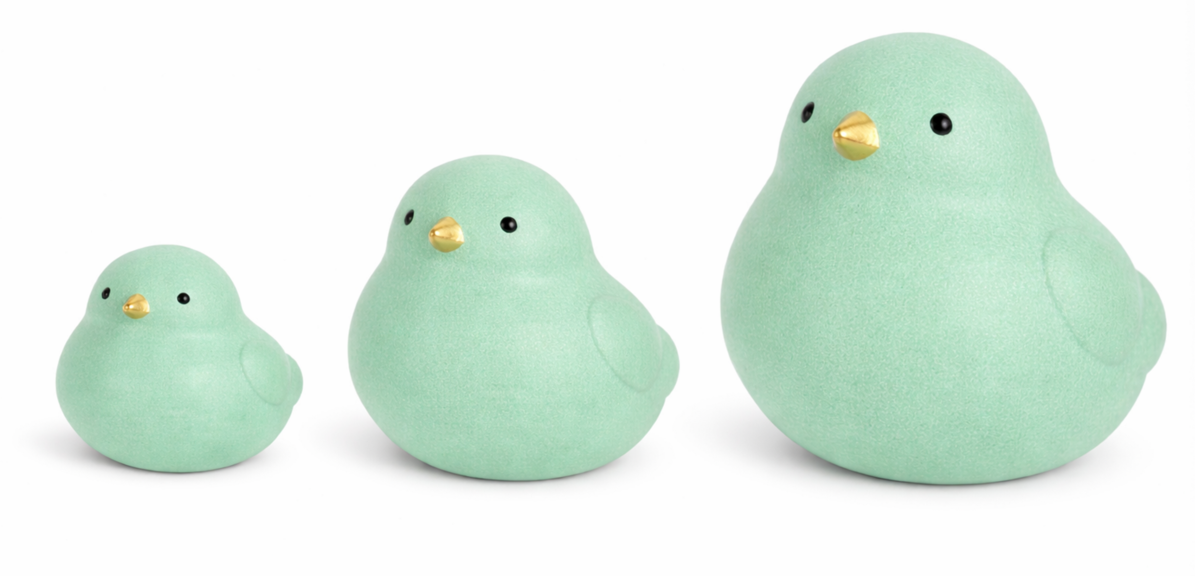 Vogel Keramik Dekofigur H12,5cm+ H18,5cm+H24cm Moderner Dekovogel in mint Wohnraum- & Tischdekoration 3Größen wählbar