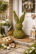 Lade das Bild in den Galerie-Viewer, Hase WILLOW grün H40 cm aur Große Natur-Deko aus Heu mit rustikalem Charakter und saisonalem Charmeus Heu Dekofig

