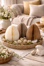 Lade das Bild in den Galerie-Viewer, Osterei Waben-Optik Ø13 H15cm 3FB sort. Osterschmuck Papier&amp;Pappe Ostern
