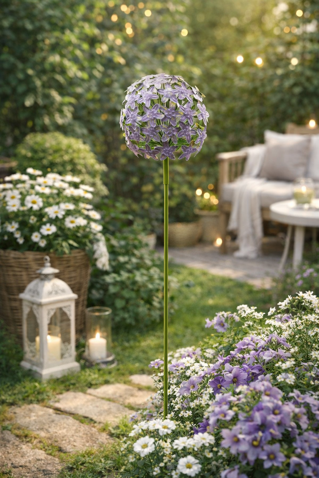 Allium Stecker Metall Gartenstecker Purple in 2Größen wählbar