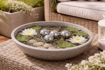 Lade das Bild in den Galerie-Viewer, Schwimmkugel 2fach sort. Silber Ø4cm/Ø6cm/Ø8cm Blüten Porzellan Gartendekoration Schwimmende Deko Kugeln für Teich, Brunnen &amp; Wasserschalen Elegante Garten Deko 3Größen wählbar
