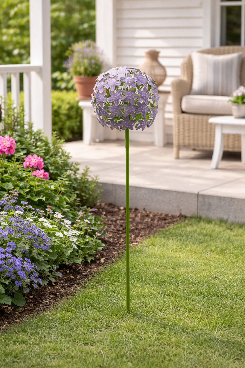 Allium Stecker Metall Gartenstecker Purple in 2Größen wählbar