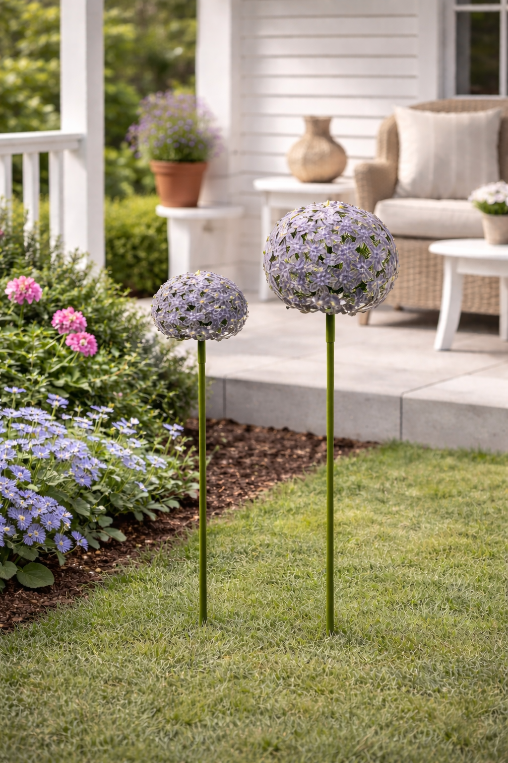Allium-Stecker Metall purple 2erSet