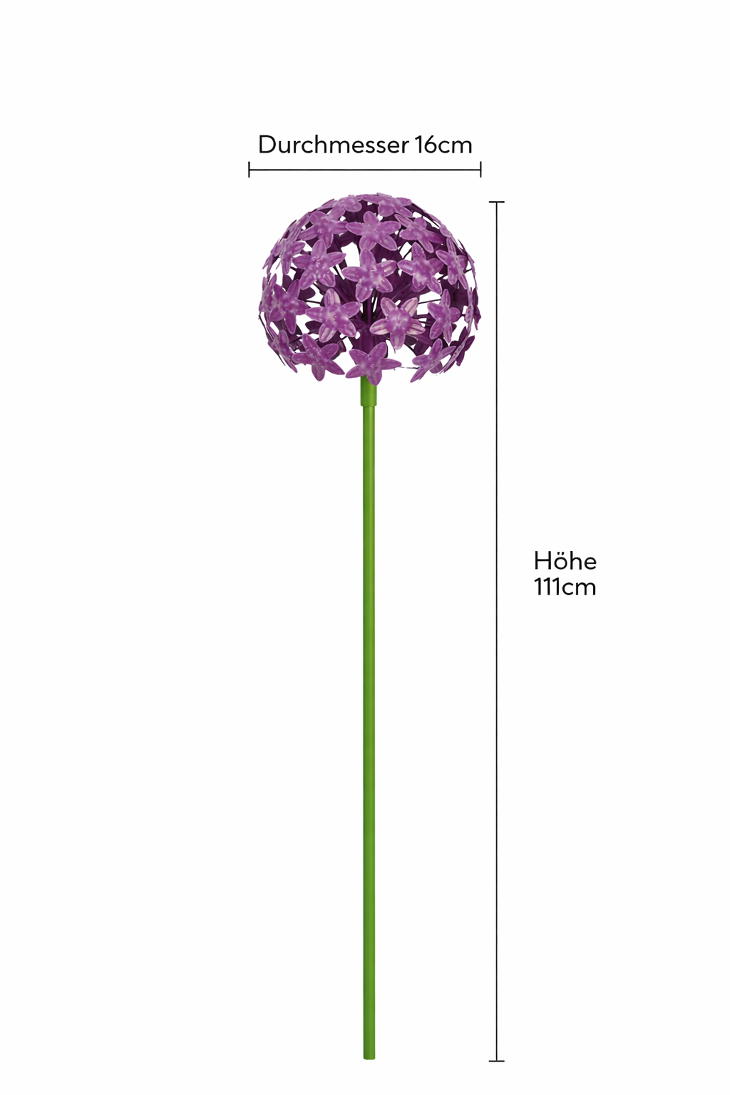 Allium Stecker Metall Gartenstecker lila in 2Größen wählbar