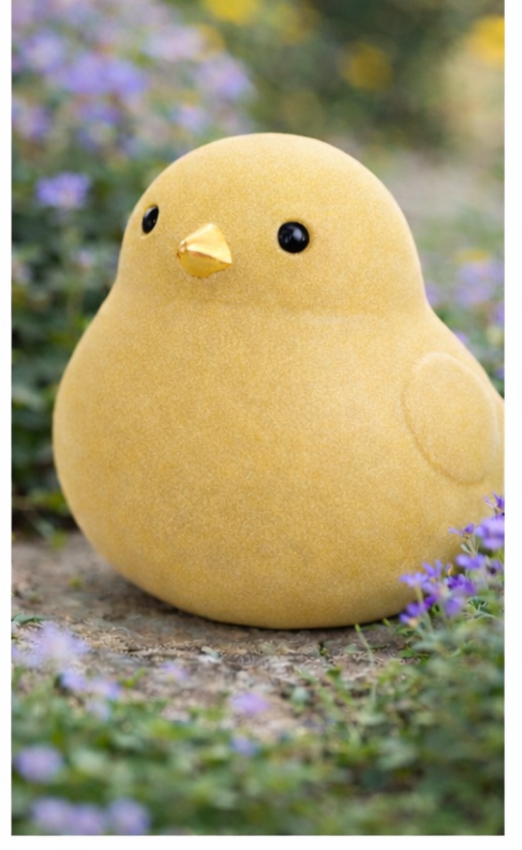 Vogel Keramik Dekofigur H12,5cm+ h18,5cm+H24cm Moderner Dekovogel in gelb – Wohnraum- & Tischdekoration 3Größen wählbar