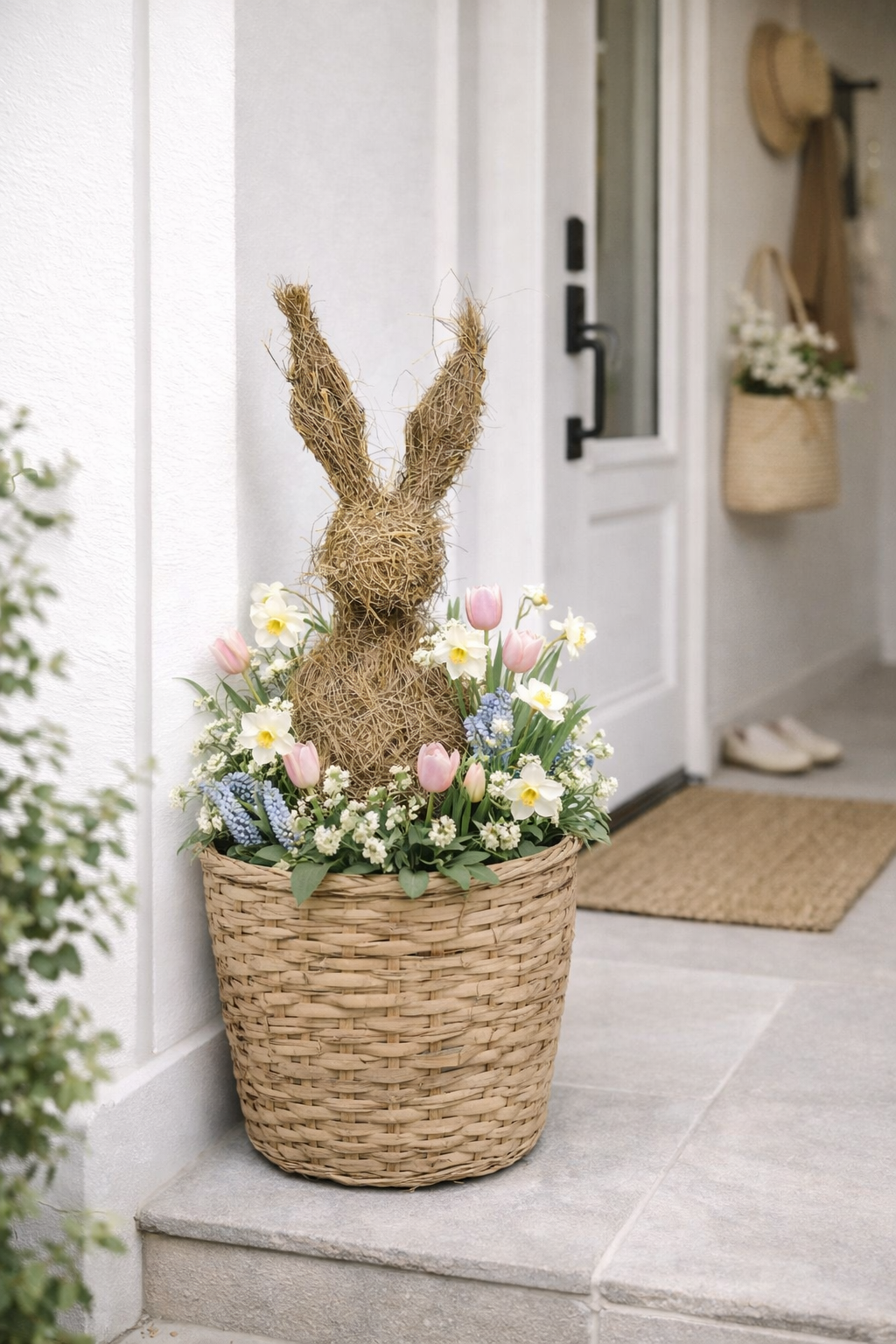 Hase WILLOW natur H60 cm aus Heu Dekofigur Große Natur-Deko aus Heu mit rustikalem Charakter und saisonalem Charme