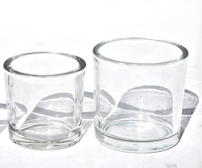 Windlicht Glas Teelichthalter Ø6,5cm + 9cm klar 2Größen wählbar