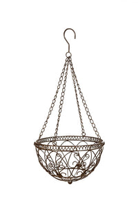 Hängeampel mit Kette Hängekorb Metallampel Blumenampel Pflanzkorb Ø25cm L63,5cm