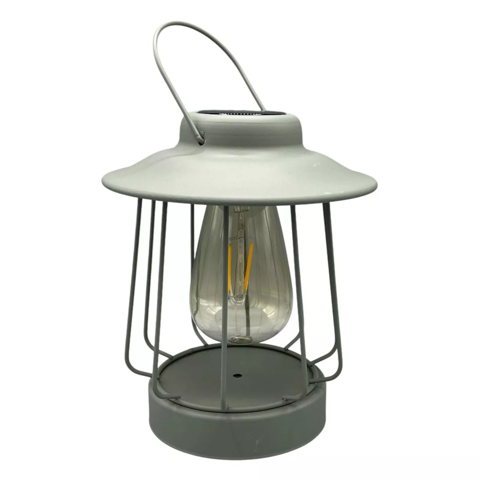 Solar Laterne Tischlampe LED 16x H19cm matt Oliv Metall Outdoor & Indoor Warmweißes Licht – Kabellos & Wetterfest