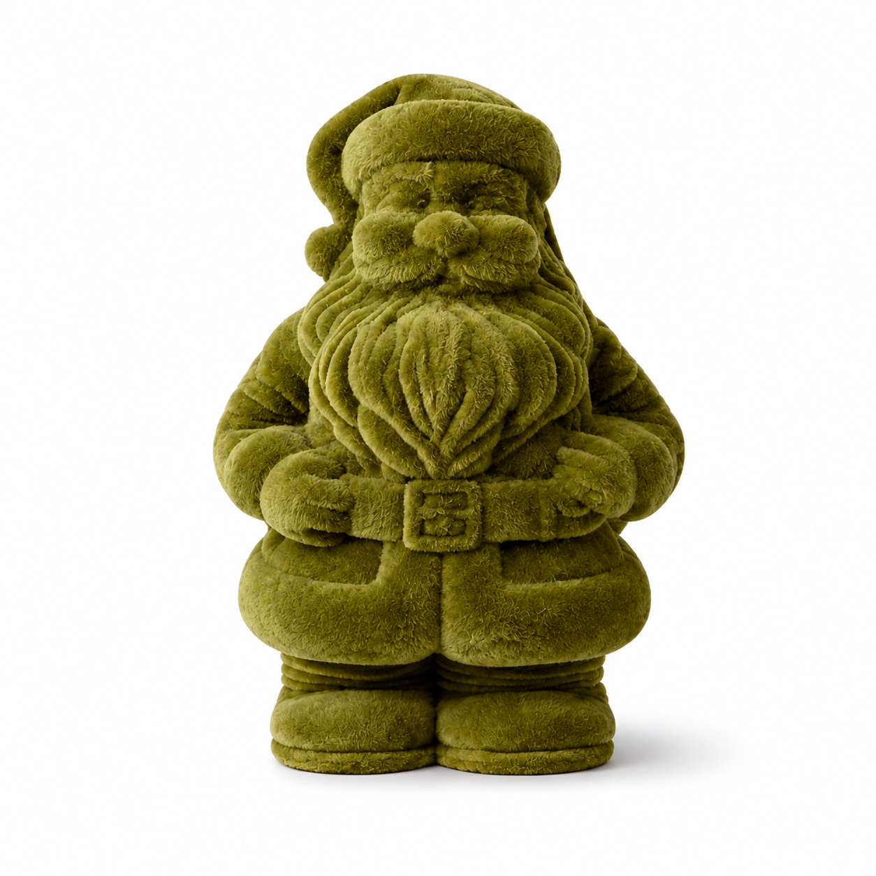 Weihnachtsmann Santa Nikolaus grün beflockt H30cm+H40cm+H50cm Skulptur Poly Weihnachten Figur 3Größen wählbar