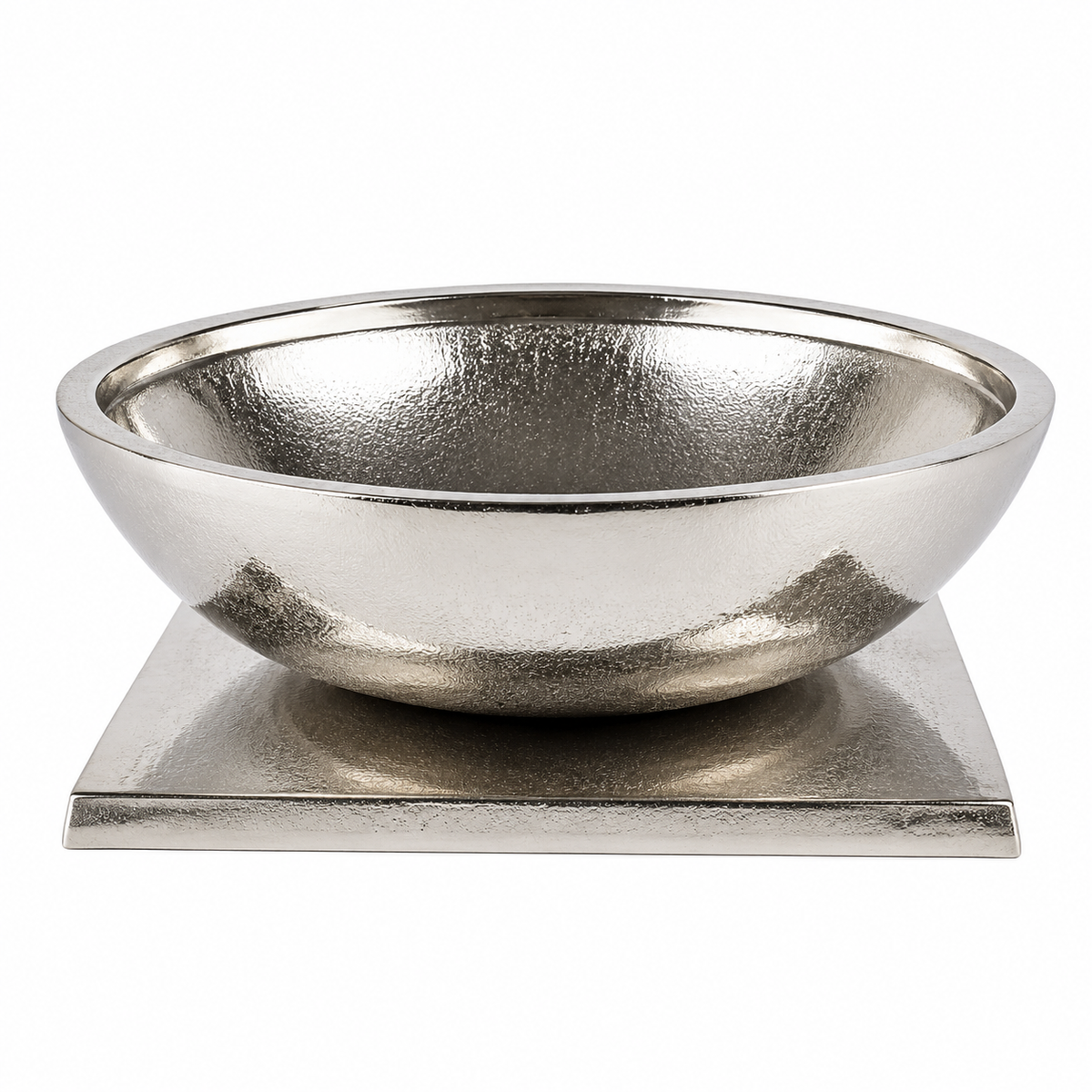 Schale Aluminium MOO auf Fuß silber Ø 40,5 cm