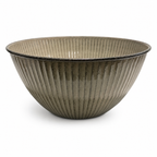 Schale Metall lackiert sand Ø44,5cm H21cm Wasserwanne Miniteich Teichwanne Pflanzschale