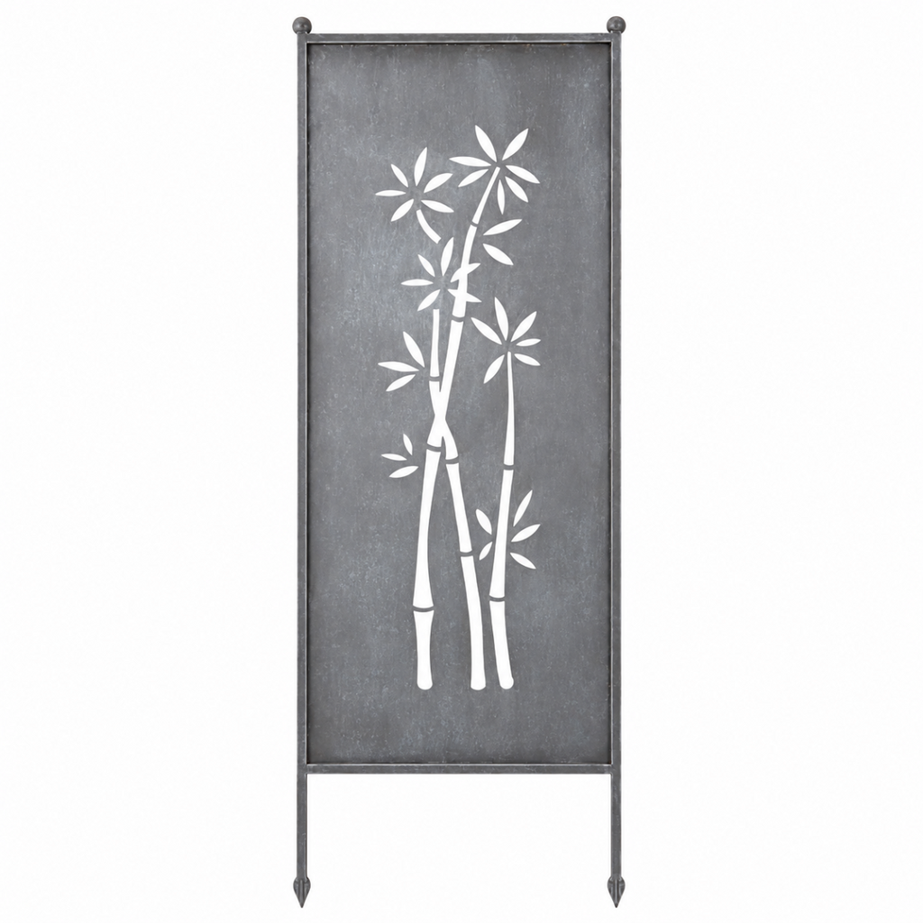 Stele Bambus grau Metall in 3 Größen wählbar