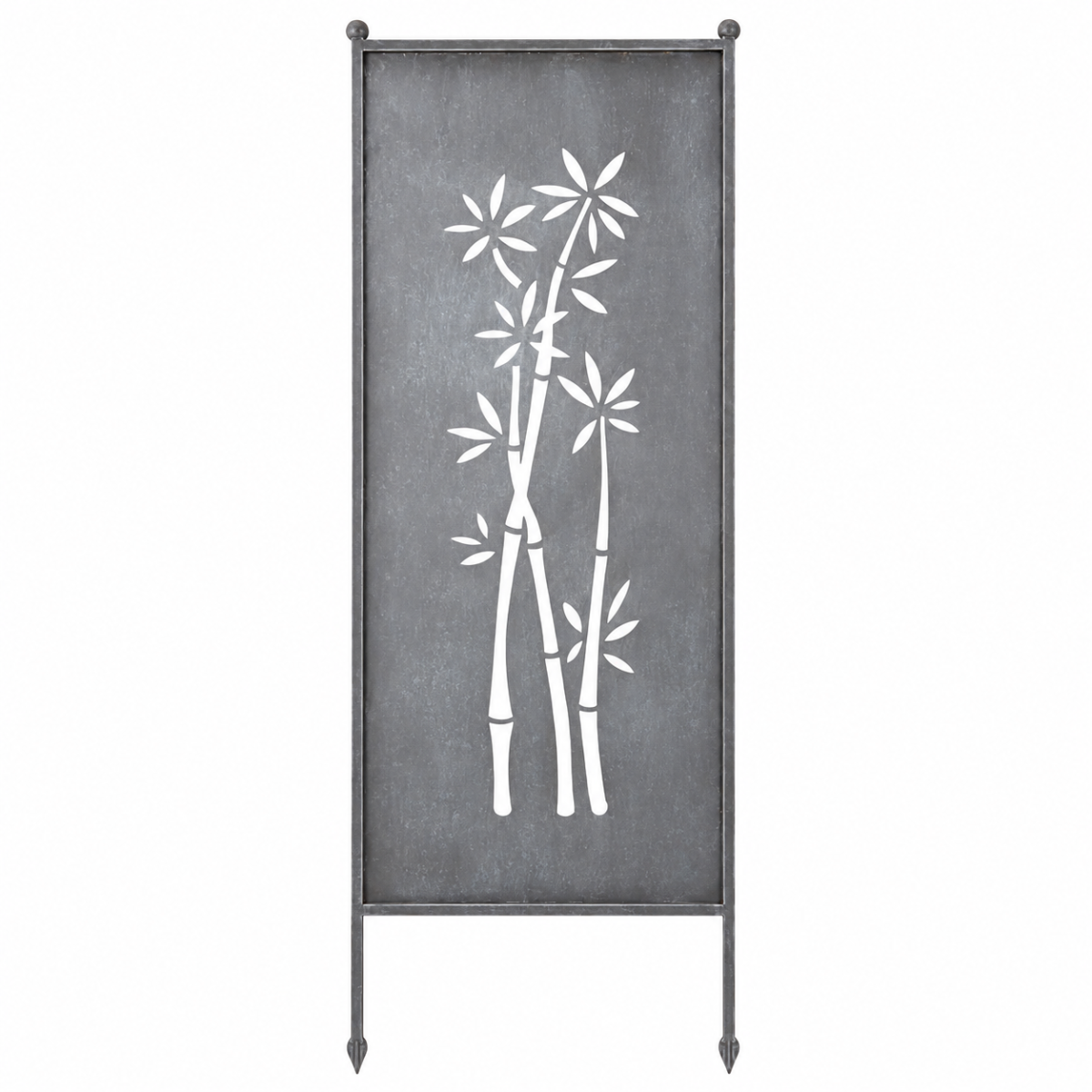 Stele Bambus grau Metall in 3 Größen wählbar